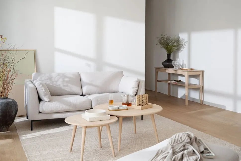 Tompkins Soffbord Ø60 | Vitpigm. Ek