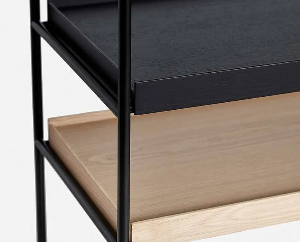 Tray Hylla Hög 2 korta svarta + 4 breda ek