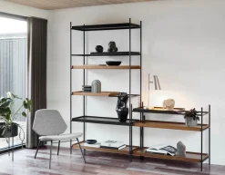 Tray Hylla Hög 2 korta svarta + 4 breda ek