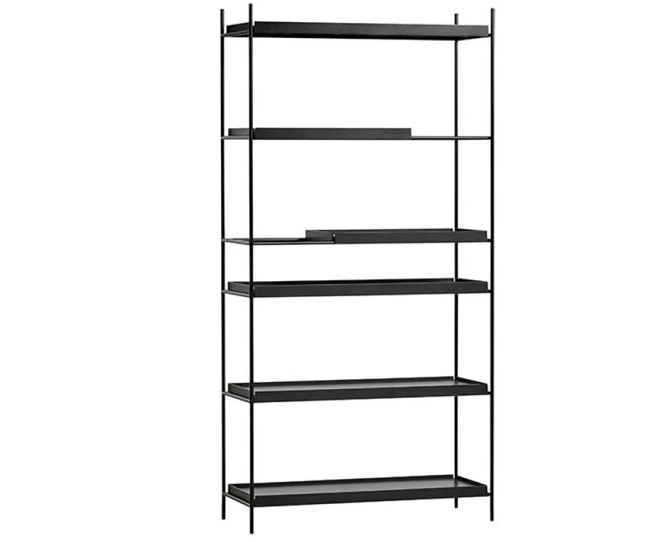 Tray Shelf Hög 2 korta svarta + 4 breda svarta