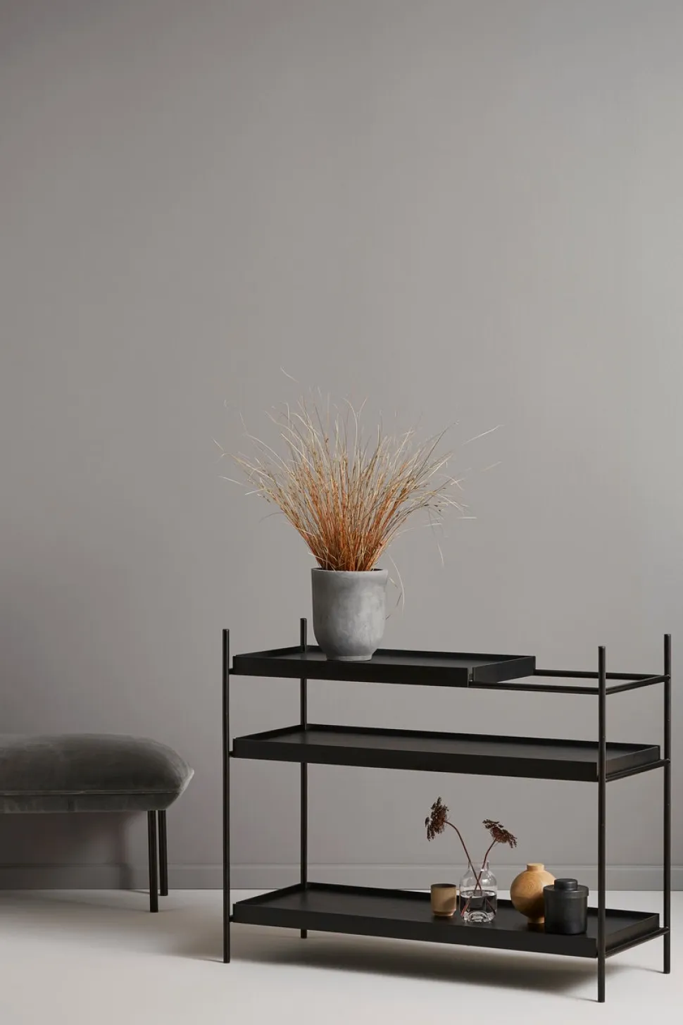 Tray sideboard Låg 1 kort svart + 2 breda svarta