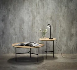 Tribeca Soffbord 80 cm Oljad rustik ek | Ben svarta