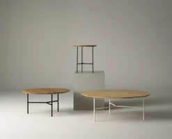 Tribeca Soffbord 80 cm Såpad rustik ek | Ben vita