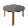 Tribus Soffbord Ø60 | Guld/Marmor