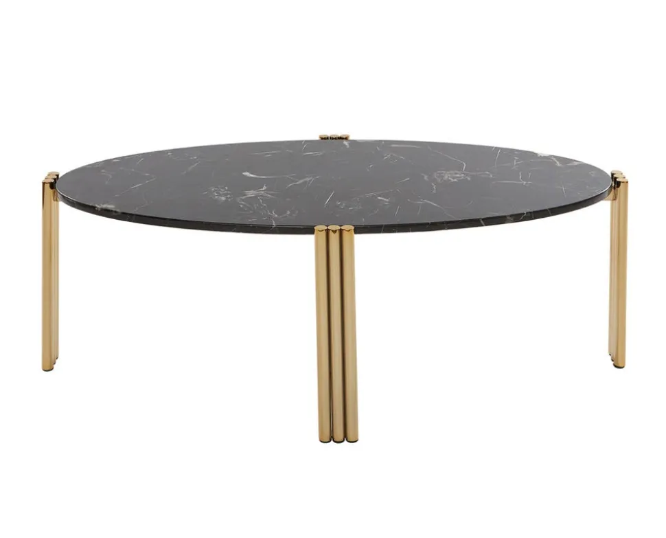 Tribus Soffbord Ovalt | Guld/Marmor