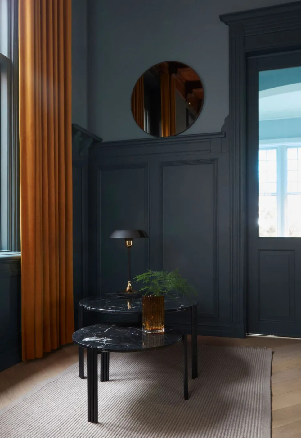Tribus Soffbord Ø80 | Svart/Marmor