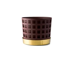 Trio Square Kruka | Mellan | Mörkröd