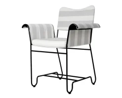 Tropique Stol | Tyg Stripe Limonta 20, Svart