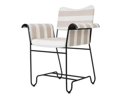 Tropique Stol | Tyg Stripe Limonta 40, Svart