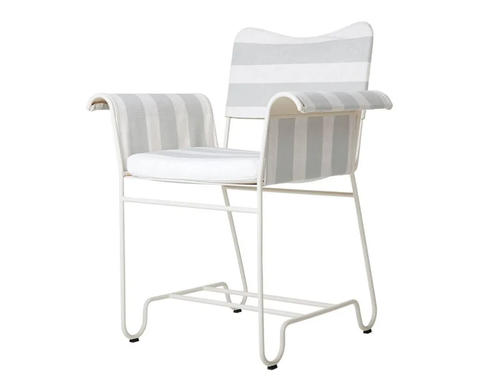 Tropique Stol | Tyg Stripe Limonta 20, Vit