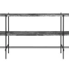TS Console 2 hyllor | Svart/Grå Marmor