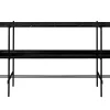 TS Console 2 hyllor | Svart/Svart Marmor