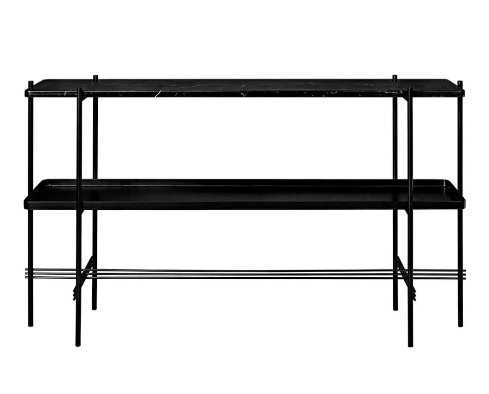 TS Console 2 hyllor | Svart/Svart Marmor