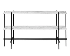 TS Console 2 hyllor | Svart/Vit Marmor