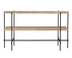 TS Console 2 hyllor | Svart/Warm Taupe Travertin