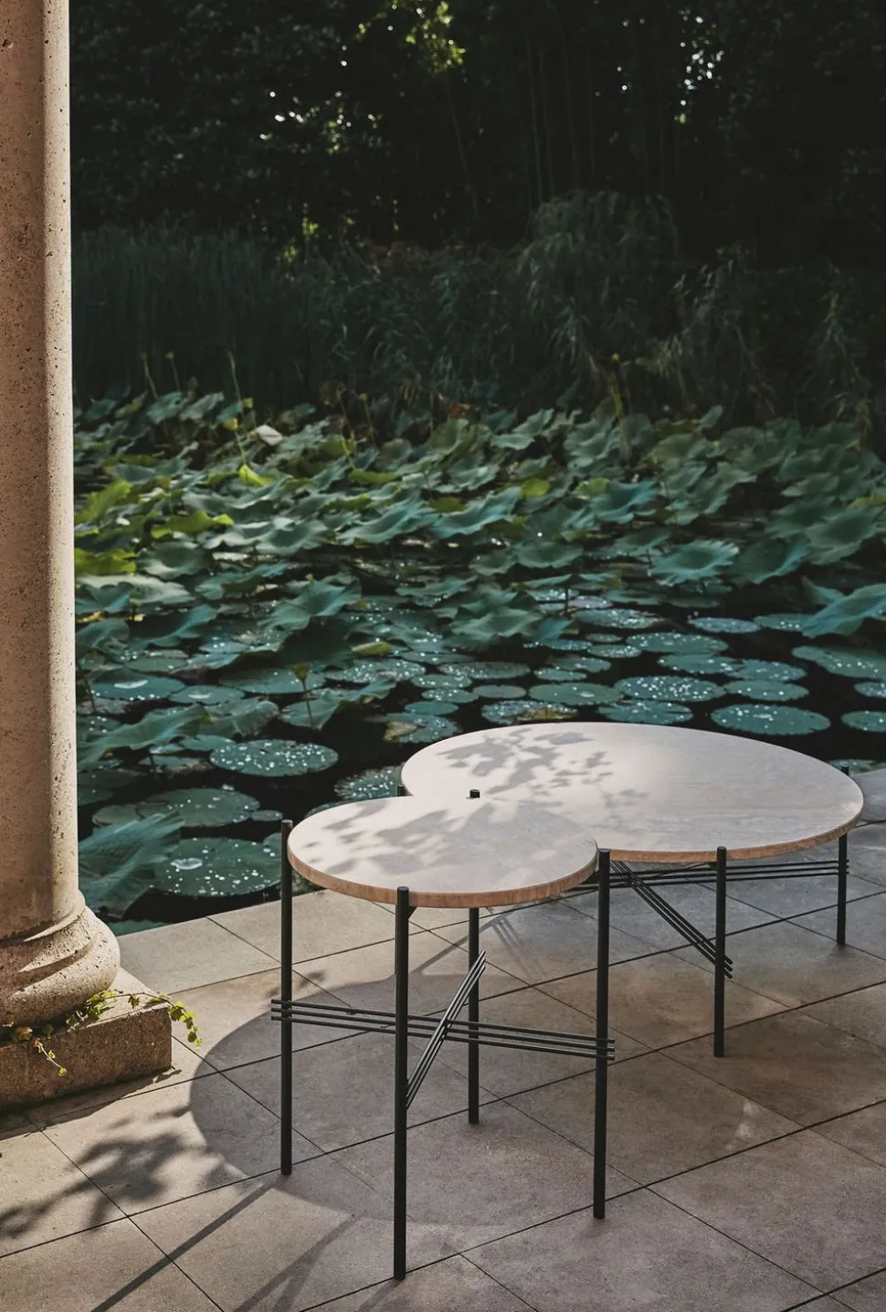 TS Sidobord Outdoor Ø40 | Travertine