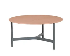 Twist Soffbord Ø90 | Light Grey/ Terracotta
