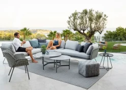 Twist Soffbord Ø90 | Light Grey/ Terracotta