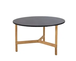 Twist Soffbord Ø70 | Teak/ Dark Grey Structure