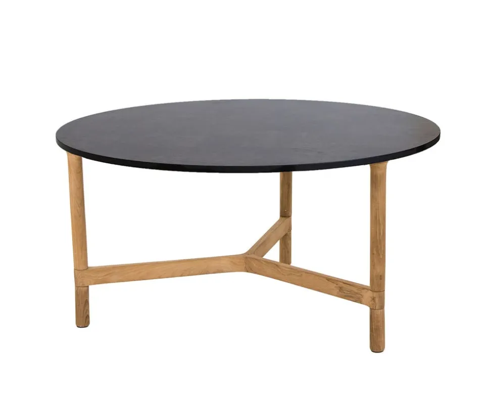 Twist Soffbord Ø90 | Teak/ Dark Grey Structure