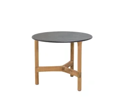 Twist Soffbord Ø45 | Teak/ Fossil Black