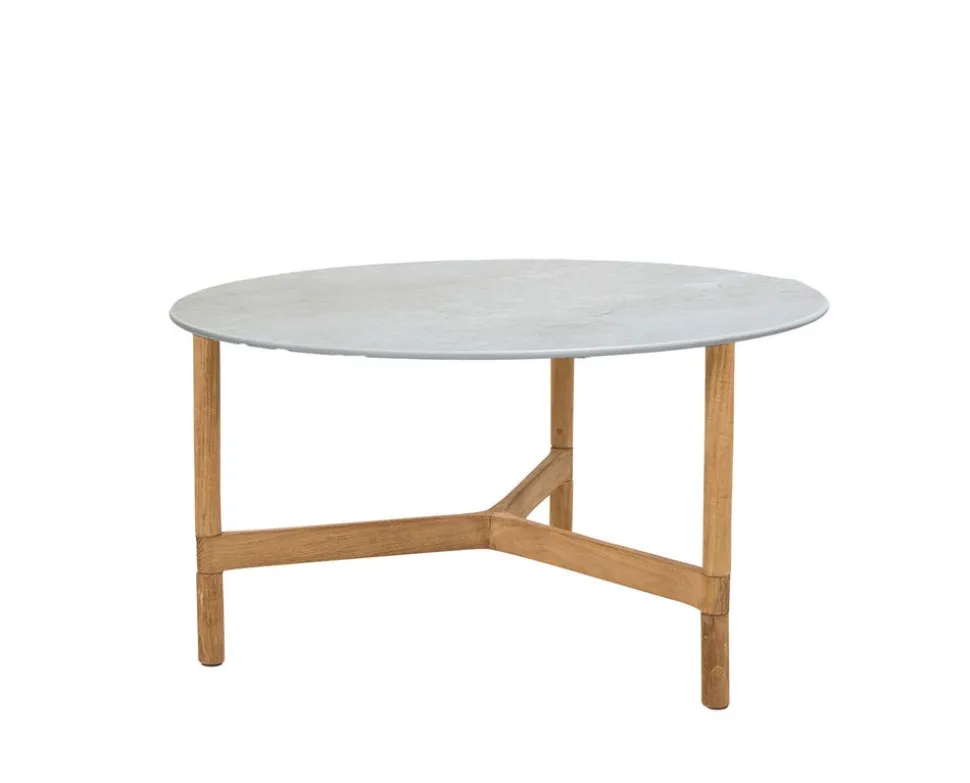Twist Soffbord Ø70 | Teak/ Fossil Grey