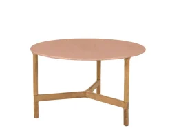 Twist Soffbord Ø70 | Teak/ Terracotta