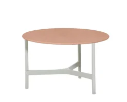 Twist Soffbord Ø70 | White/ Terracotta