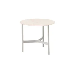 Twist Soffbord Ø45 | White/ Travertine Look