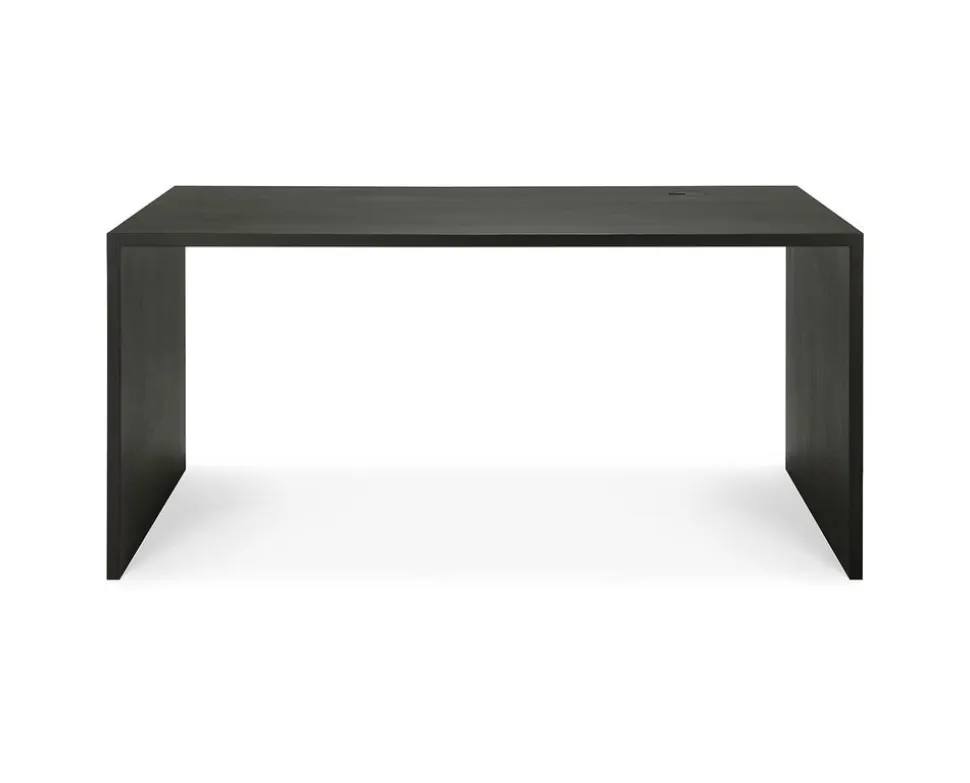 U Skrivbord 160x80 | Svartlackad Ek