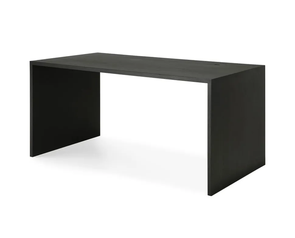 U Skrivbord 160x80 | Svartlackad Ek