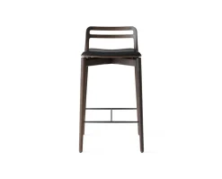 Vipp 484 Cabin Counter Stol | Mörk ek, svart läder