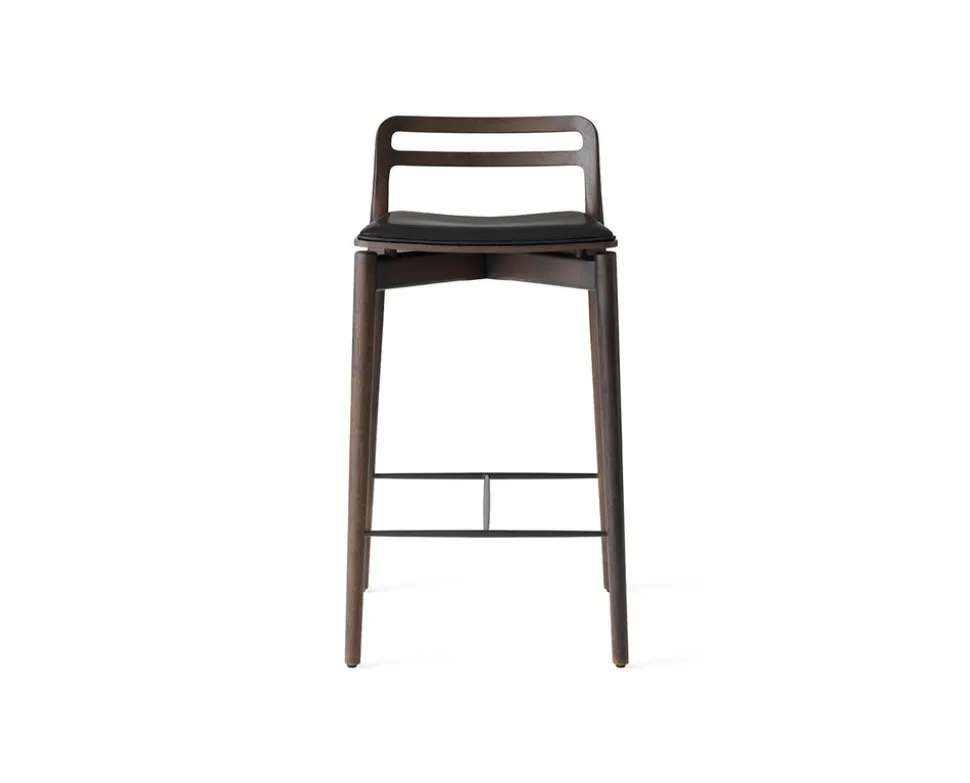 Vipp 484 Cabin Counter Stol | Mörk ek, svart läder