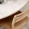 Vipp 494  Cabin Matbord Ø130 | Ljus Ek, Beige Marmor/Jura