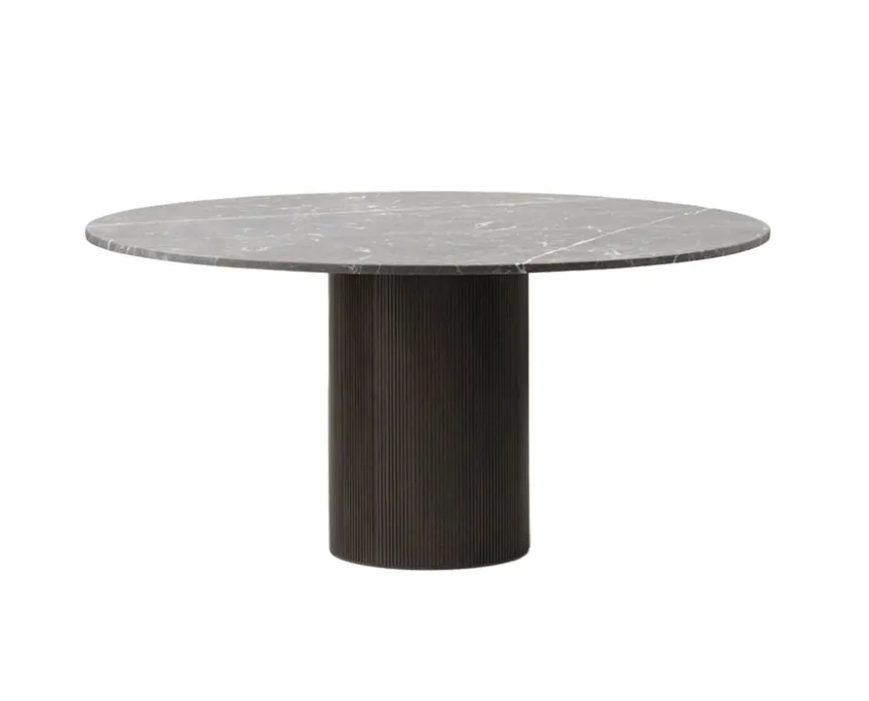 Vipp 495 Cabin Matbord Ø150 | Mörk Ek, Pietra Marmor