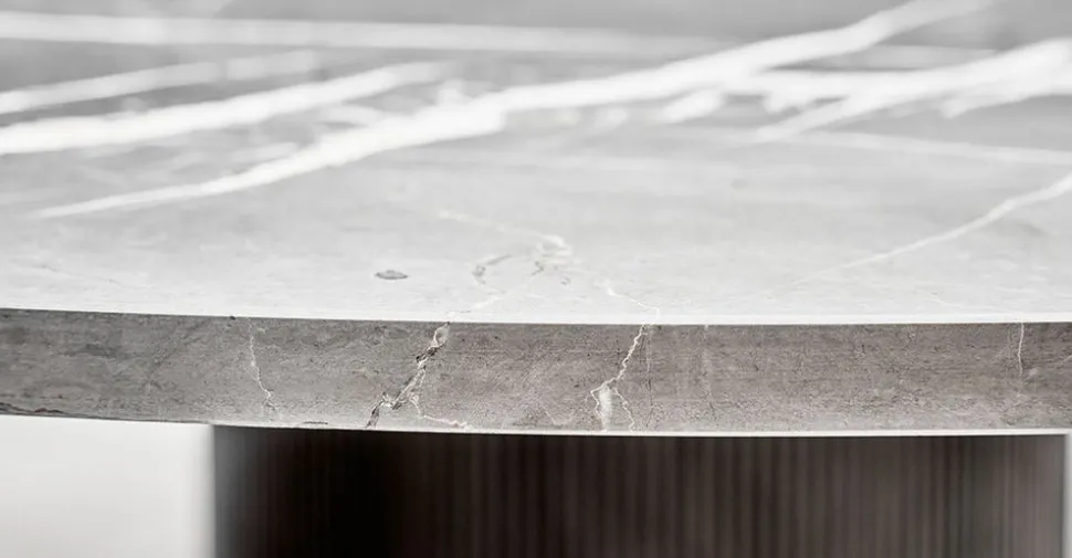 Vipp 494 Cabin Matbord Ø130 | Mörk Ek, Pietra Marmor