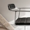 Vipp 452 Swivel Chair | Hjul | Polerat Aluminium, Svart Läder