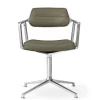 Vipp 453 Swivel Stol | Fötter | Bosco Grönt Läder, Polerat Aluminium
