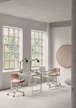 Vipp 453+ Swivel Stol | Fötter | Camel Läder, Polerat Aluminium