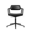 Vipp 453+ Swivel Stol | Fötter | Svart Läder, Svart Ram