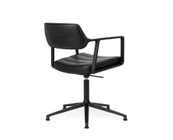 Vipp 453+ Swivel Stol | Fötter | Svart Läder, Svart Ram