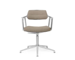 Vipp 453+ Swivel Stol | Fötter | Textil Mörk Sand, Polerat Aluminium