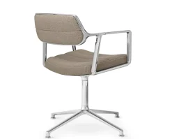 Vipp 453 Swivel Stol | Fötter | Textil Mörk Sand, Polerat Aluminium