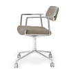 Vipp 453 Swivel Stol | Hjul | Textil Mörk Sand, Polerat Aluminium