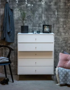 Volt Byrå 5 Lådor | Beige / Svart