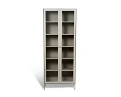 Volt Skåp Glasdörr 190 | Beige / Rostfritt
