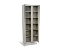 Volt Skåp Glasdörr 190 | Beige / Rostfritt