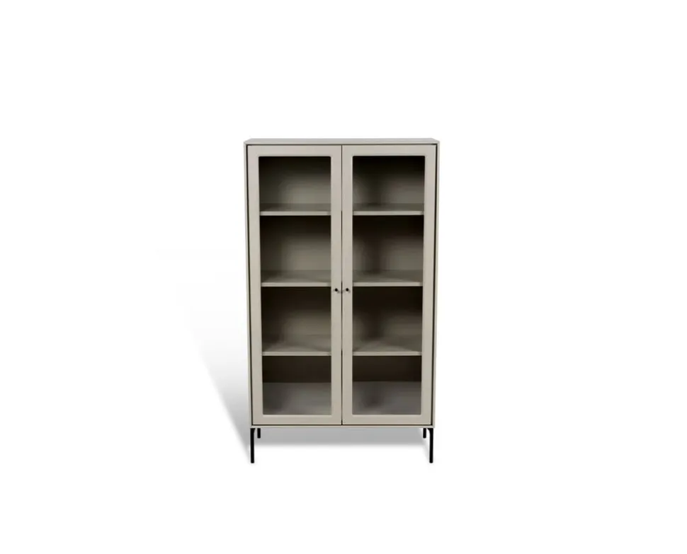 Volt Skåp Glasdörr 130 | Beige / Svart