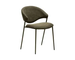 Zone Stol | Dark Olive Bouclé | Antique Pewter