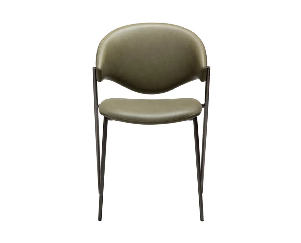 Zone Stol | Dark Olive Konstläder | Antique Pewter